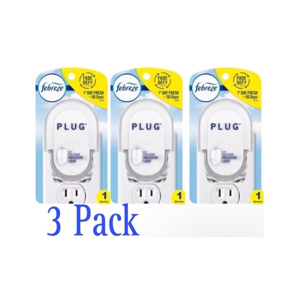 Febreze Other - Febreze Plug In Air Freshener Fade Defy Plugs, Scented Oil Warmer, (Pack of 3)